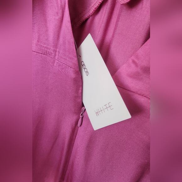 ASOS Satin Formal Pink Crisscross Halter long sleeve dress size 4 small - Picture 11 of 11